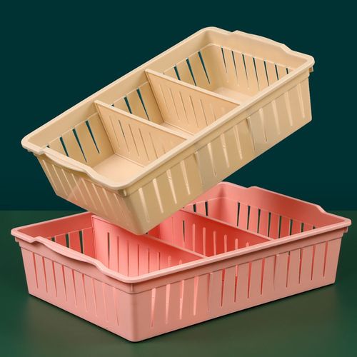 吊柜收纳盒桌面塑料长方形收纳筐抽屉分隔多用杂物置物零食小篮子